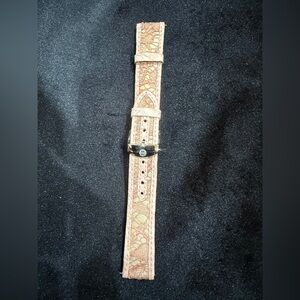 Authentic Michele 18mm light pink alligator with lace watch strap.